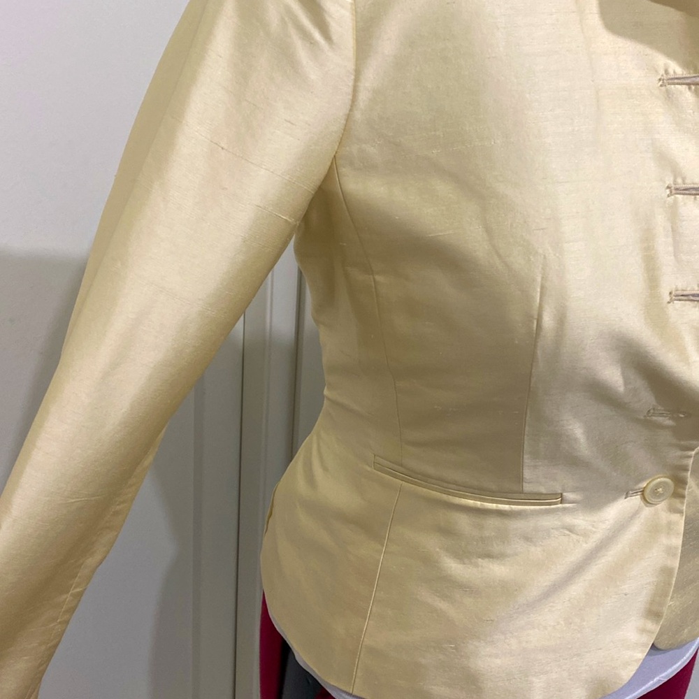 Ralph Lauren 💯% Silk Champagne Blazer / Jacket |Size 6 - Picture 10 of 12